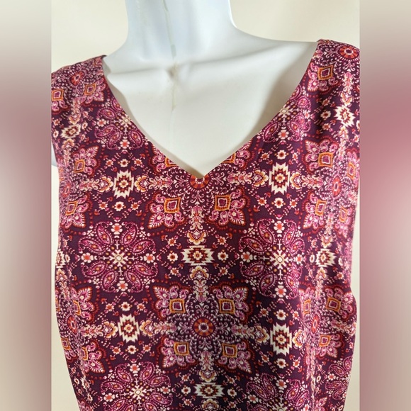 J.Jill Pink Paisley Boho Sleeveless Tunic Blouse Top Women’s Petite M - Picture 3 of 9